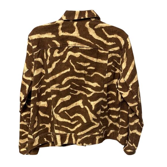 Lauren Ralph Lauren Jeans Co Cream Brown Animal Print Denim Jacket Womens 1X - Picture 5 of 5